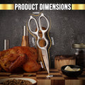 SliceElite Heavy Duty Kitchen Scissors Stainless Steel Shears All Purpose Cutter with Nutcracker Bottle Opener Can Opener Detachable Blade Kitchen Shears for Food Vegetable Cutter Poultry Utility Tool
