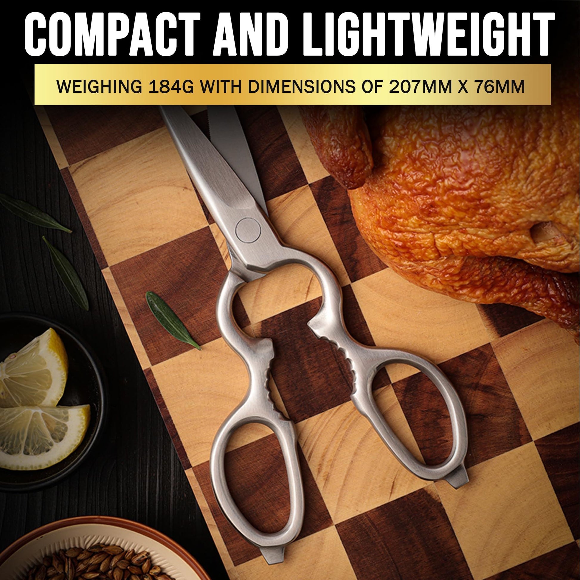 SliceElite Heavy Duty Kitchen Scissors Stainless Steel Shears All Purpose Cutter with Nutcracker Bottle Opener Can Opener Detachable Blade Kitchen Shears for Food Vegetable Cutter Poultry Utility Tool