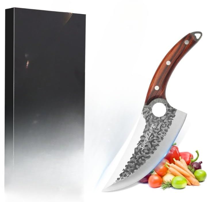 SliceElite Heritage Forge Viking Knife – 6.5” Hand-Forged High Carbon Steel Boning Knife


