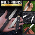 Slice Elite Hannya Samurai Folding Knife 110-Layer Damascus Blade Carbon Fiber Handle Multi-Purpose Knife