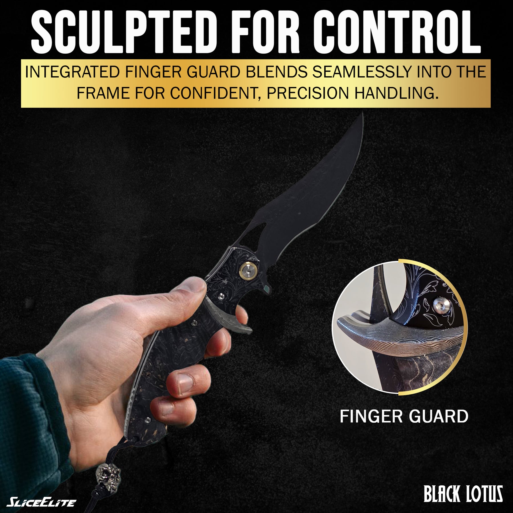 Slice Elite Male Burl Wood Handle Folding Knife