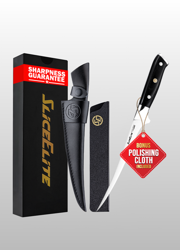 Slice Series 7.5-Inch Fillet Knife | High Carbon German Steel Boning Knife with Ergonomic Pakkawood Handle & Dual Sheaths | Fish Fillet & Petrified Fish Knives | Kitchen KnÍfe for Meat & Fruits