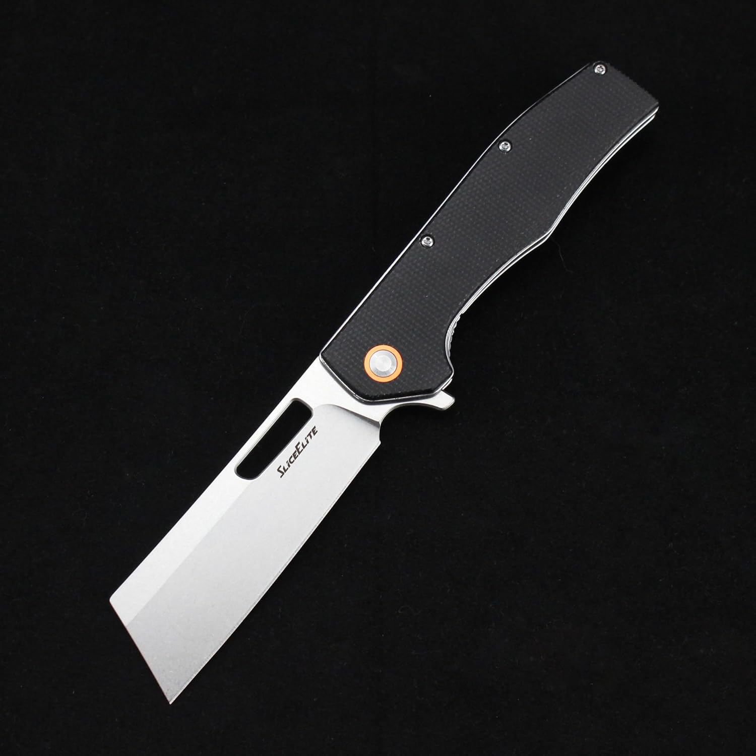 Tactical folding cleaver knife designed for outdoor and EDC use