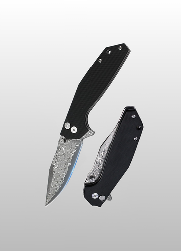 3.4-Inch Viper's Veil Folding Knife | Pocket Knife for Men with G10 Composite Handle, 67-Layer Damascus Steel Clip Drop Hybrid Blade | EDC Knife with Button Lock & Pocket Clip
