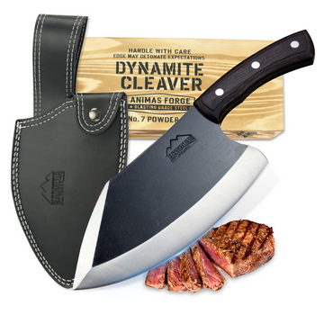 Animas Forge Dynamite Cleaver with Leather Sheath