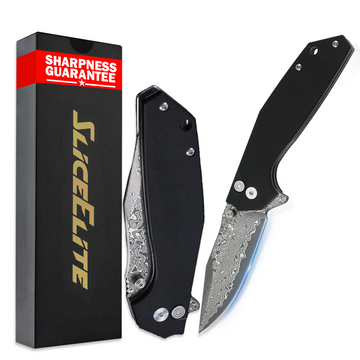 SliceElite 3.4 Inch Viper's Veil EDC Knife Folding Pocket Knife G10 Handle
