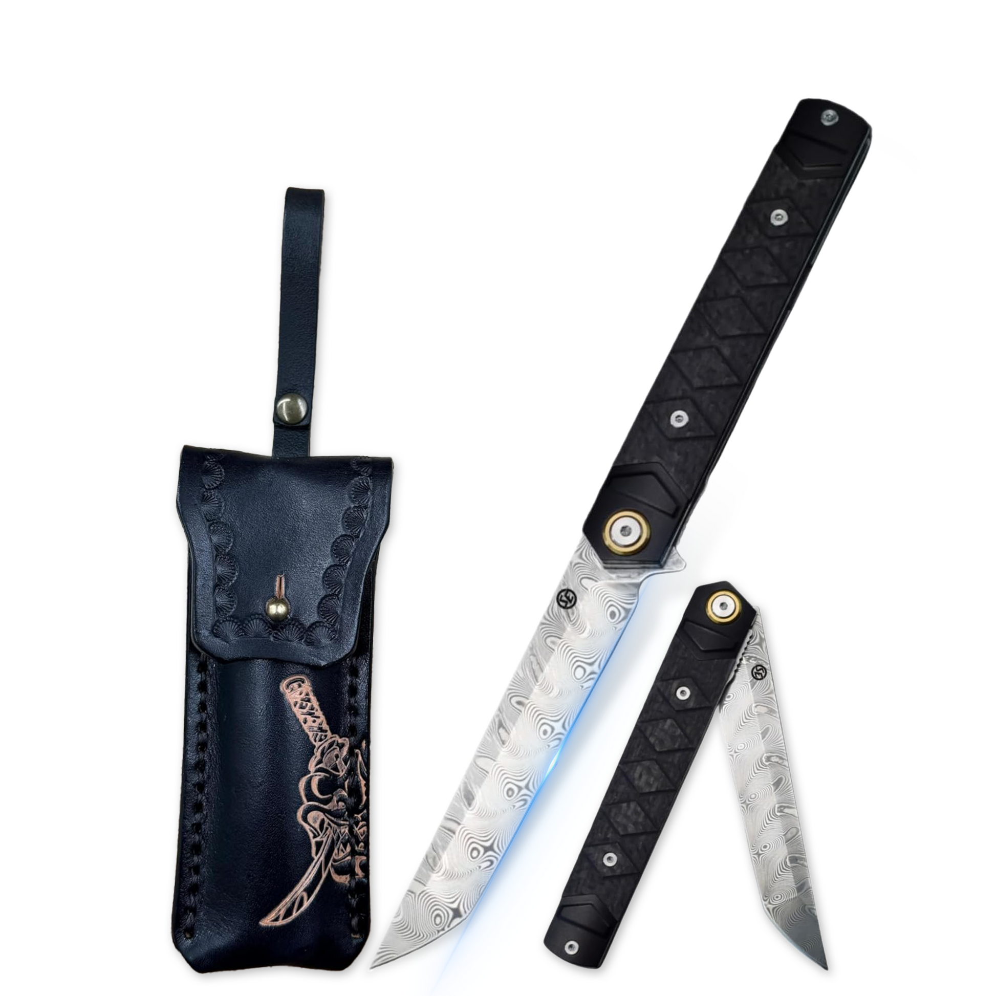 katsu1886　リンナイ DELICIA Hannya Samurai Folding Knife 3.74