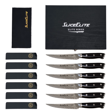 SliceElite Elite Series 6-Piece Steak Knife Set – 67-Layer Damascus
