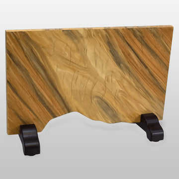 Magnetic knife block Wooden cutting board with a stand on a white background